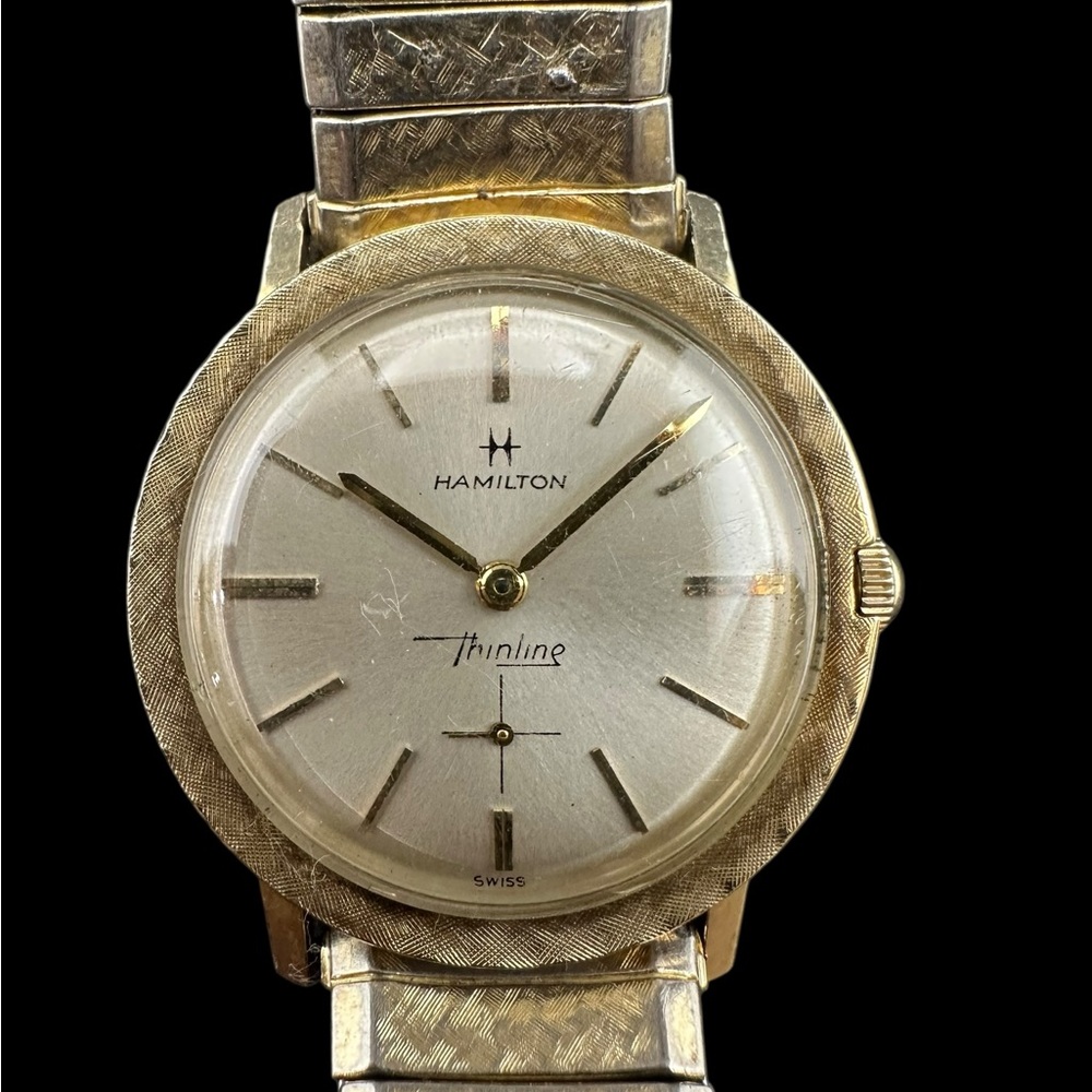 Hamilton Thinline 10K gold filled watch. RGP band